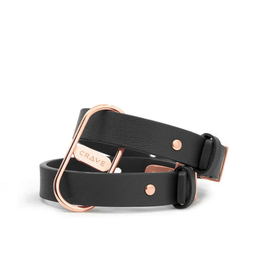 Icon Discreet Bondage Cuffs - Luxury BDSM Bracelet Cuffs - Black and Rose Gold  Fetish - Cuffs & Restraints