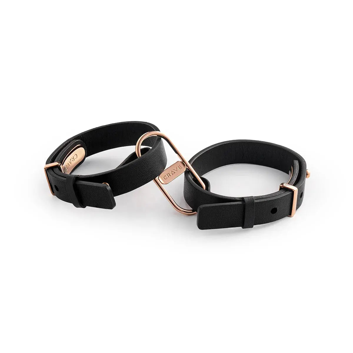 Icon Discreet Bondage Cuffs - Luxury BDSM Bracelet Cuffs - Black and Rose Gold  Fetish - Cuffs & Restraints