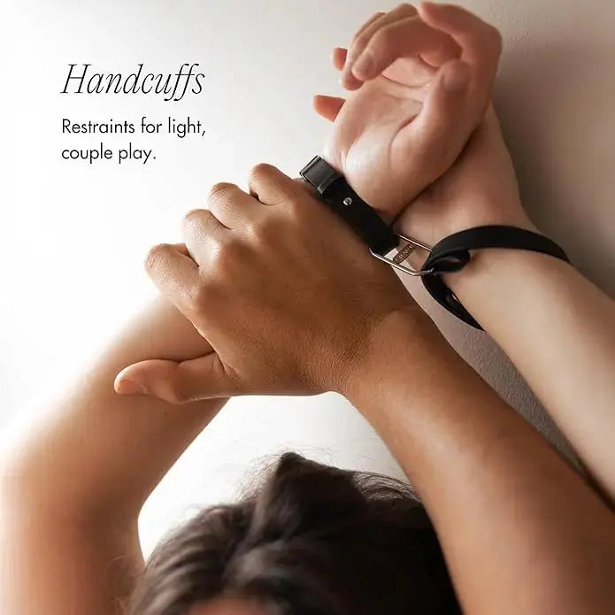 Icon Discreet Bondage Cuffs – Luxury BDSM Bracelet Cuffs Black and Silver  Restraints and Cuffs