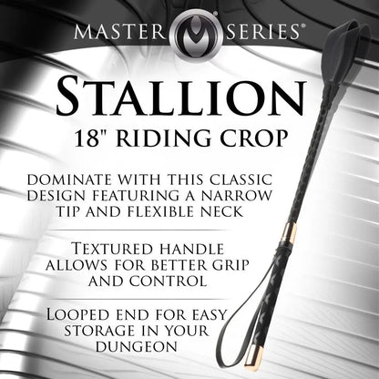 Impact Play Spanking Crop Stallion Riding Crop - 18 Inch  Spanking Crop