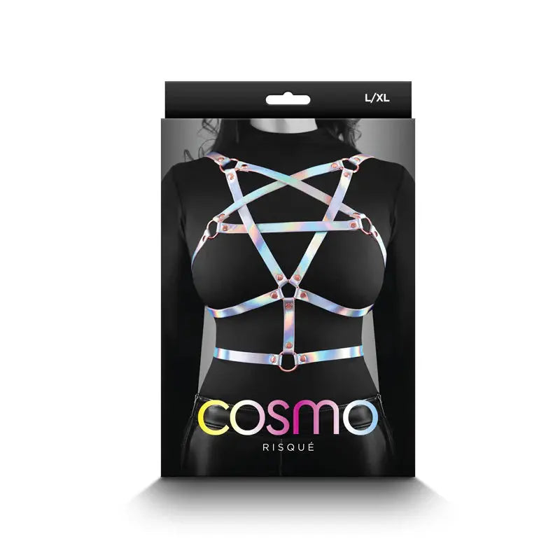 Iridescent Bondage Chest Harness for Women  - Cosmo Harness Risque L/XL  Harnesses