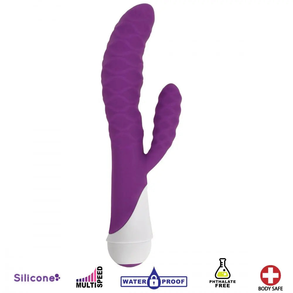 Ivy 20x Wavy Silicone Rabbit Vibe- Purple  Rabbit Vibrators