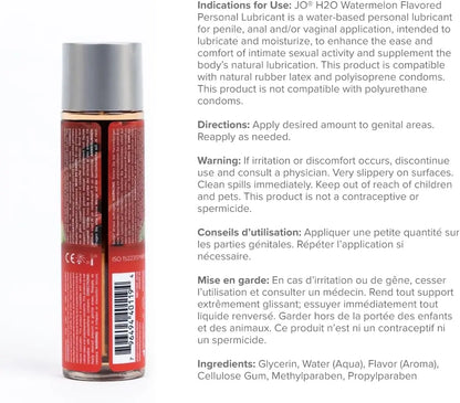 JO H2O Succulent Watermelon Flavored Water-Based Lubricant 4 oz.  Flavored Lube