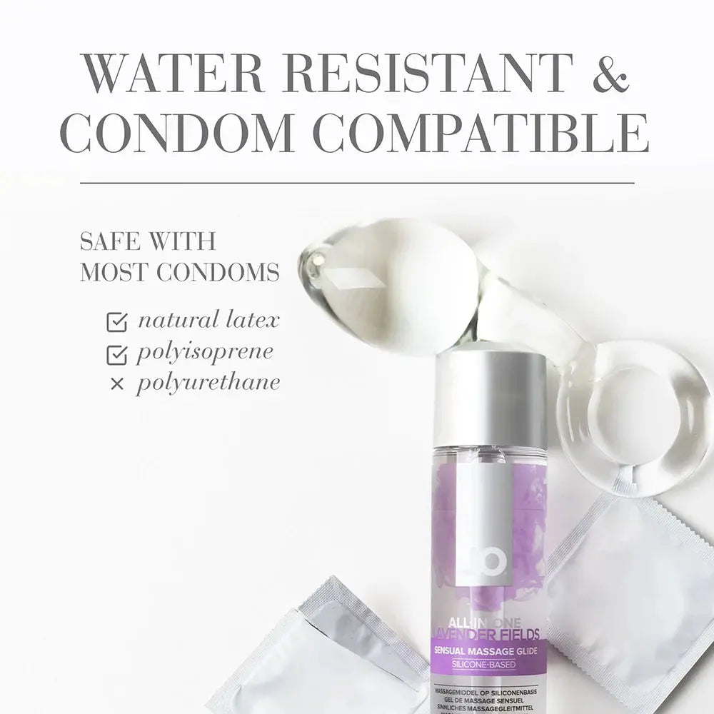 JO Massage Glide - Lavender 4oz  Silicone Lube