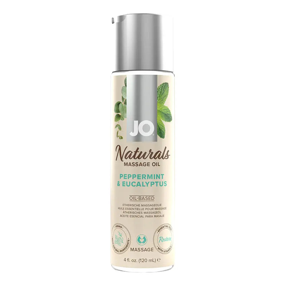 JO Naturals - Peppermint & Eucalyptus - Massage 4 floz / 120 mL  Lubes, Lotions and Accessories
