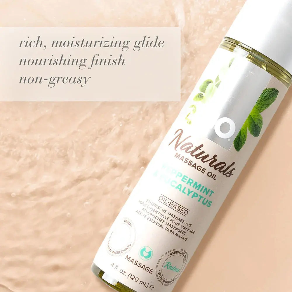JO Naturals - Peppermint & Eucalyptus - Massage 4 floz / 120 mL  Lubes, Lotions and Accessories