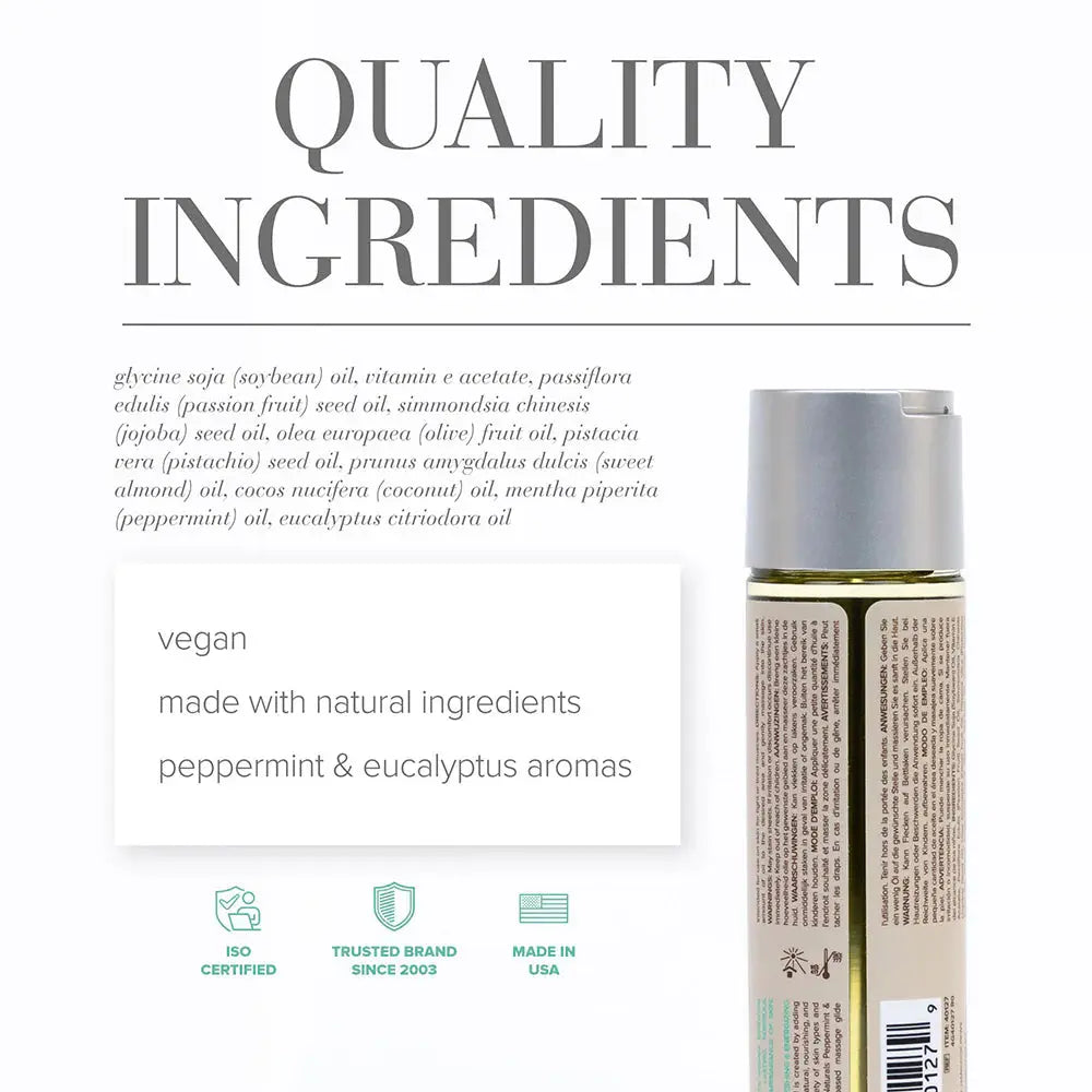 JO Naturals - Peppermint & Eucalyptus - Massage 4 floz / 120 mL  Lubes, Lotions and Accessories
