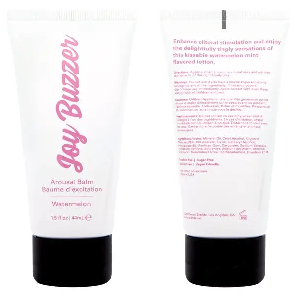 JOY BUZZER Clitoral Arousal Balm - Watermelon 1.5oz | 44mL  Lubes, Lotions and Accessories