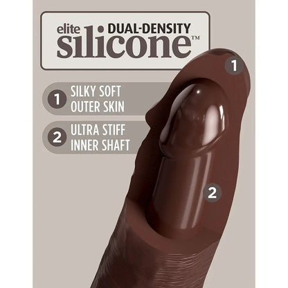 King Cock Elite 11 in. Silicone Realistic Dildo Sex Toy With Suction Cup Brown  Realistic Dildos