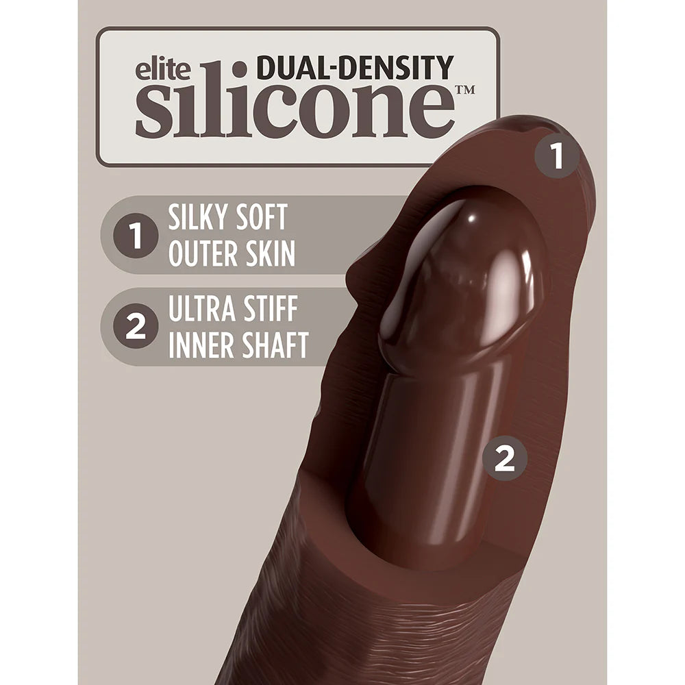 King Cock Elite 11 in. Silicone Realistic Dildo Sex Toy With Suction Cup Brown  Dildos