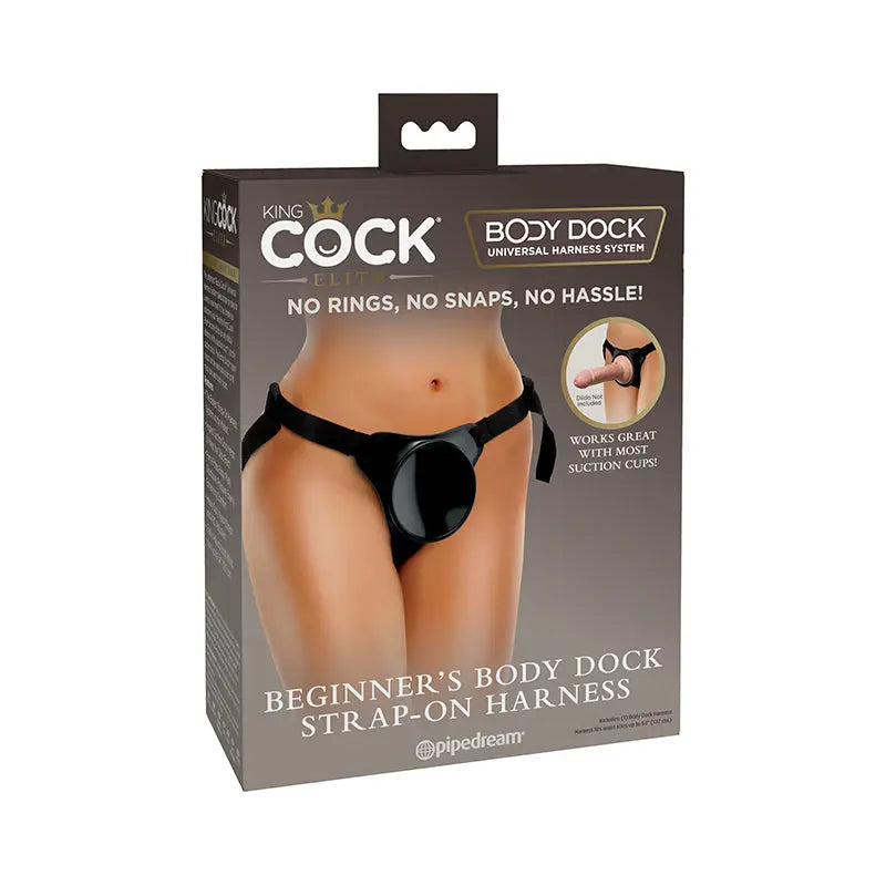 King Cock Elite Beginner's Body Dock Strap-On Harness Black  Harnesses