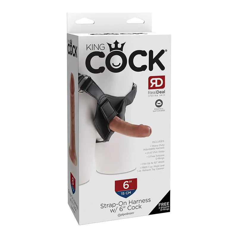 King Cock Strap-on Harness With 6 in. Cock Tan  Harnesses