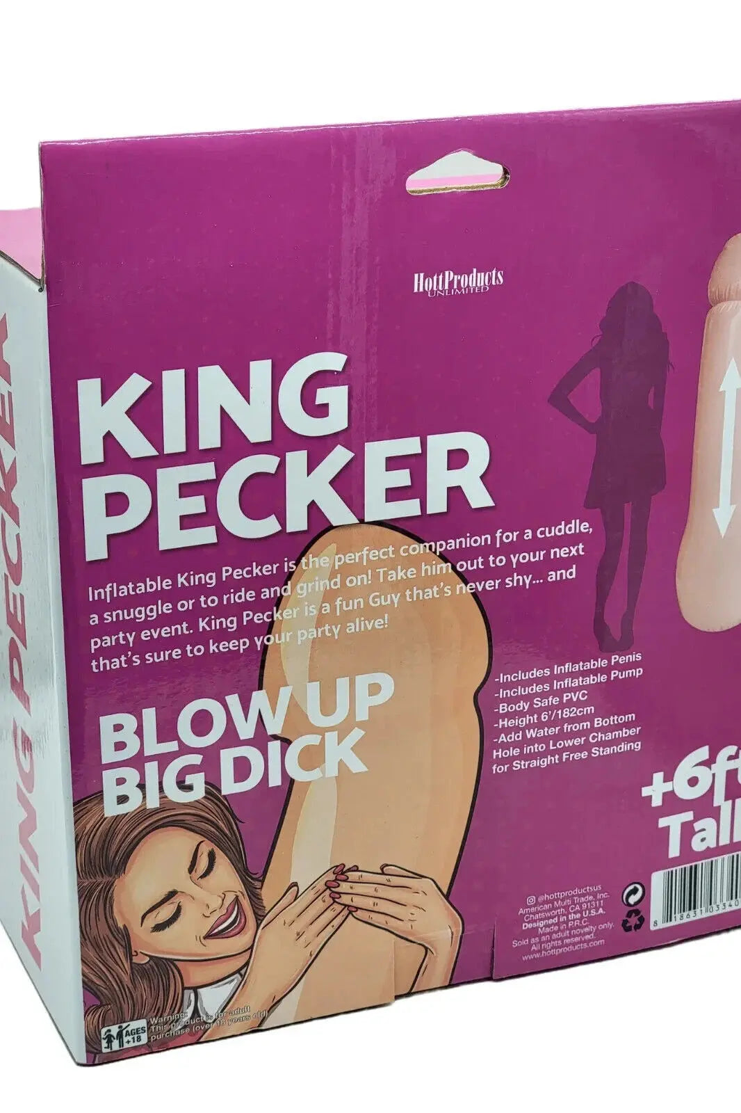 King Pecker- 6-Foot Giant Inflatable Penis  Bachelorette - Party Supplies