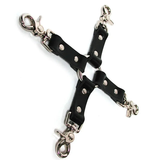 KinkLab Leather Hog Tie (Black)  Fetish - Cuffs & Restraints