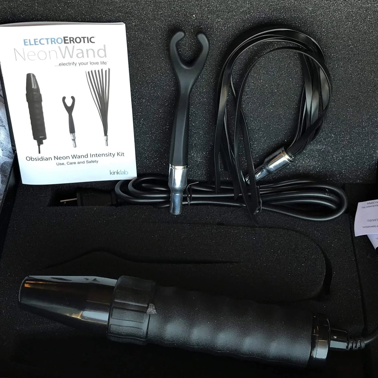 Kinklab Neon Wand Obsidian Intensity Electrosex Kit  Electro
