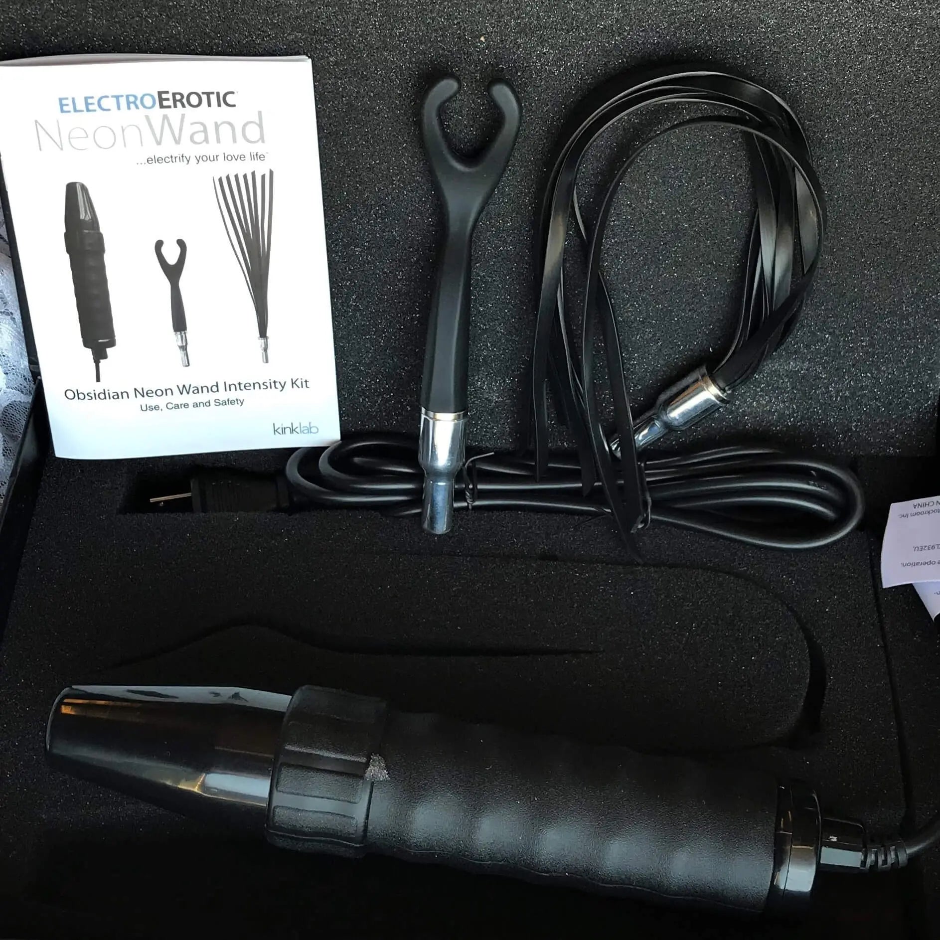Kinklab Neon Wand Obsidian Intensity Electrosex Kit  Electro
