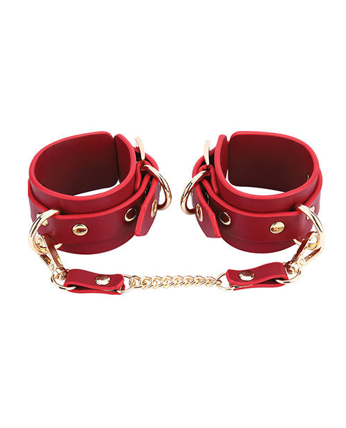 Kinky Play Box Federico Luxurious Leather BDSM Restraint Kit Bondage Cuffs - Red  Bondage Gear