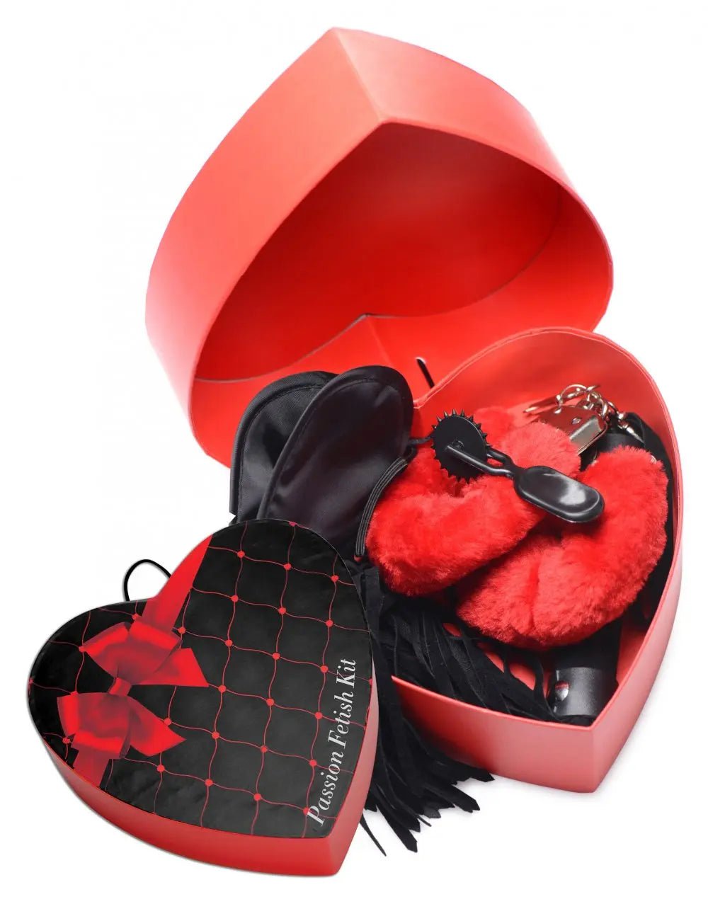 Kinky Valentines Passion Fetish Kit with Heart Gift Box  Bondage Gear