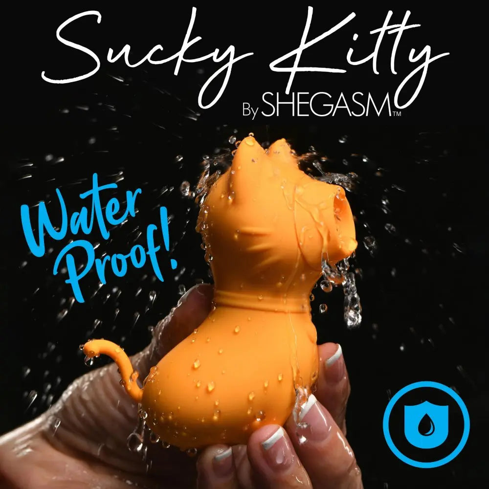 Kitty Clit Suction Vibrator Sucky Kitty Silicone Clitoral Stimulator - Orange  Suction Vibrators