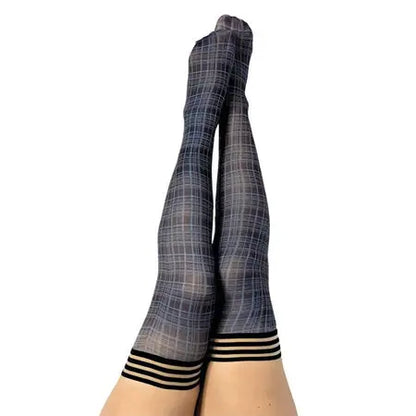 Kixies Debbie Plaid Thigh-High Navy Size A  Lingerie - Stockings & Leggings