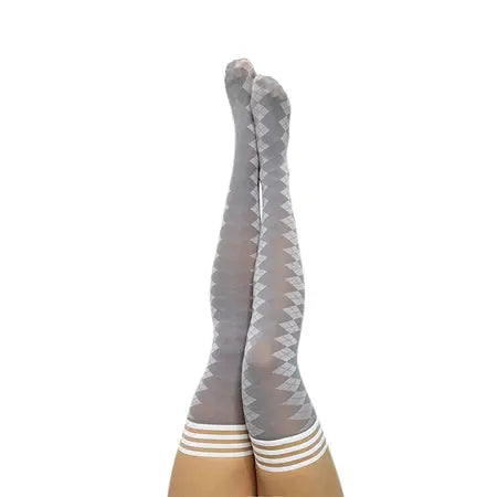 Kixies Golf Collection Par 4 Argyle Thigh-High Grey Size A  Lingerie - Stockings & Leggings