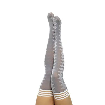 Kixies Golf Collection Par 4 Argyle Thigh-High Grey Size A  Lingerie - Stockings & Leggings