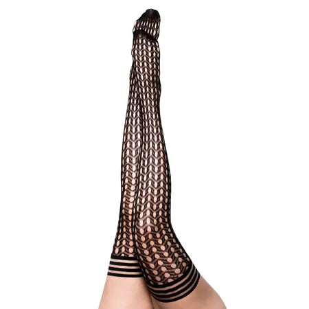 Kixies Mimi Herringbone Fishnet Black Size A  Lingerie - Stockings & Leggings