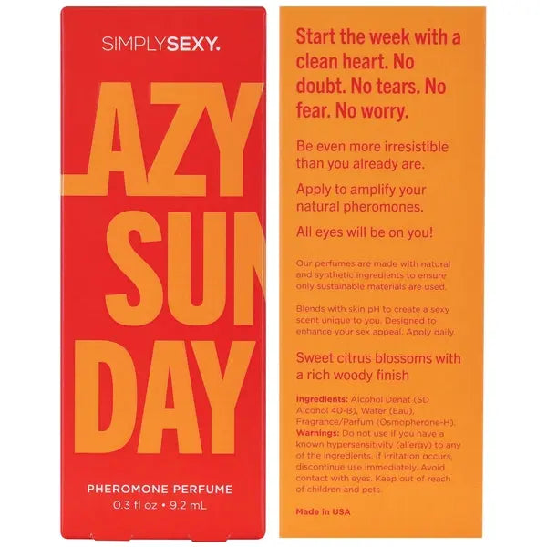 LAZY SUNDAY Pheromone Infused Perfume - Lazy Sunday 0.3oz | 9.2mL  Lubes, Lotions and Accessories