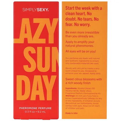LAZY SUNDAY Pheromone Infused Perfume - Lazy Sunday 0.3oz | 9.2mL  Lubes, Lotions and Accessories