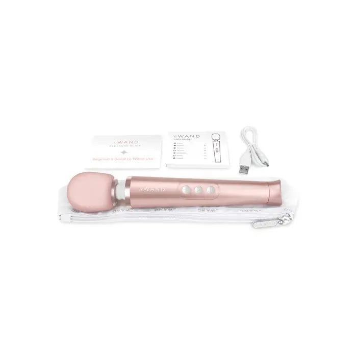 LE Wand Petite Rechargeable Wand Vibrator Massager - Rose Gold  Wand Vibrator