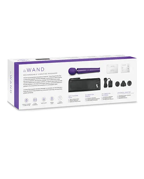 LE Wand Rechargeable Vibrating Wand Massager Sex Toy - Purple  Wand Vibrator