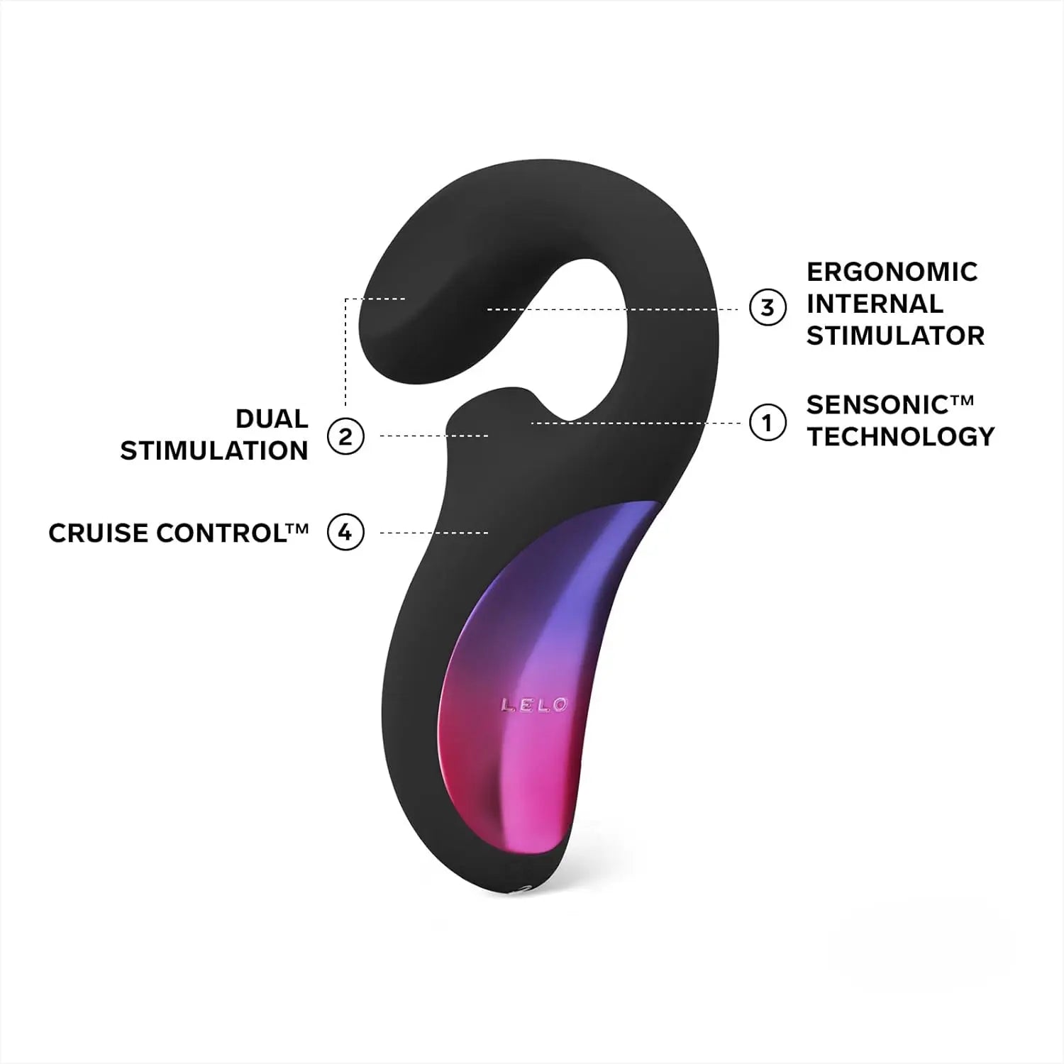 LELO ENIGMA CRUISE Suction Dual Vibrator Sex Toy Black  G-Spot Vibrator