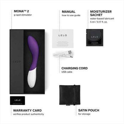 LELO MONA 2 Rechargeable G-Spot Vibrator Sex Toy for Women -  Purple  G-Spot Vibrator