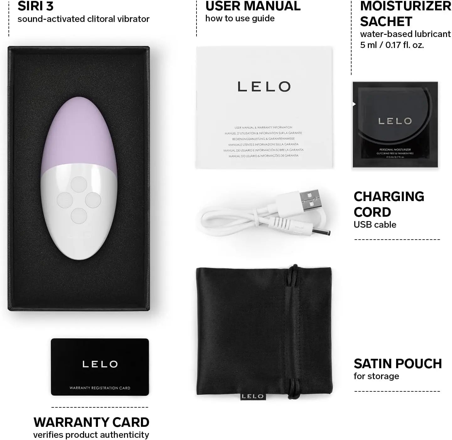 LELO SIRI 3 Calm Lavender Sound Activated Vibrator Sex Toy  Vibrators