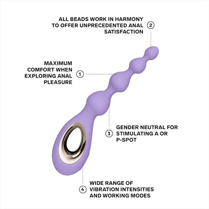 LELO SORAYA Beads Vibrating Anal Beads Massager Sex Toy Violet Dusk  Vibrating Anal Sex Toy