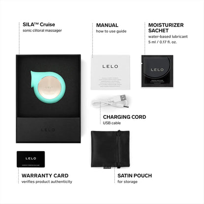 LELO Sila Cruise Sonic Clit Vibrator Massager Sex Toy for Women - Aqua  Clitoral Stimulators