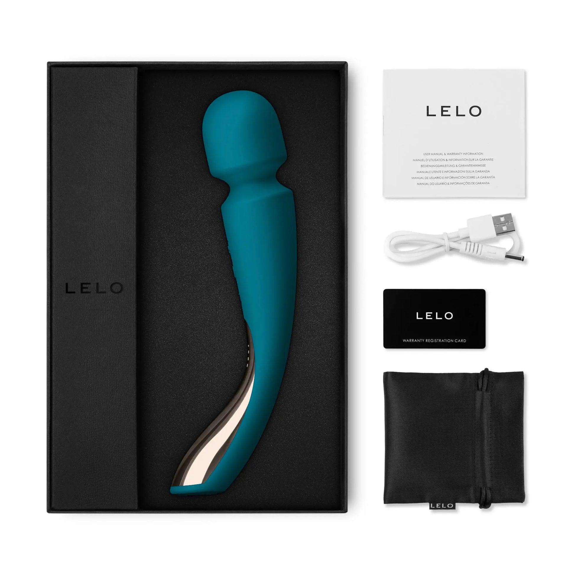 LELO Wand Vibrator Smart Wand 2 Medium Ocean Blue  Wand Vibrator