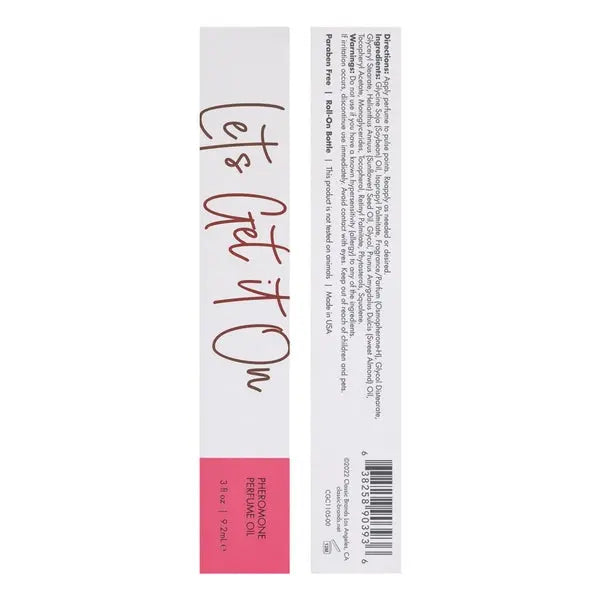 LET'S GET IT ON Perfume Oil with Pheromones - Fruity - Floral 0.3oz | 9.2mL  Lubes, Lotions and Accessories