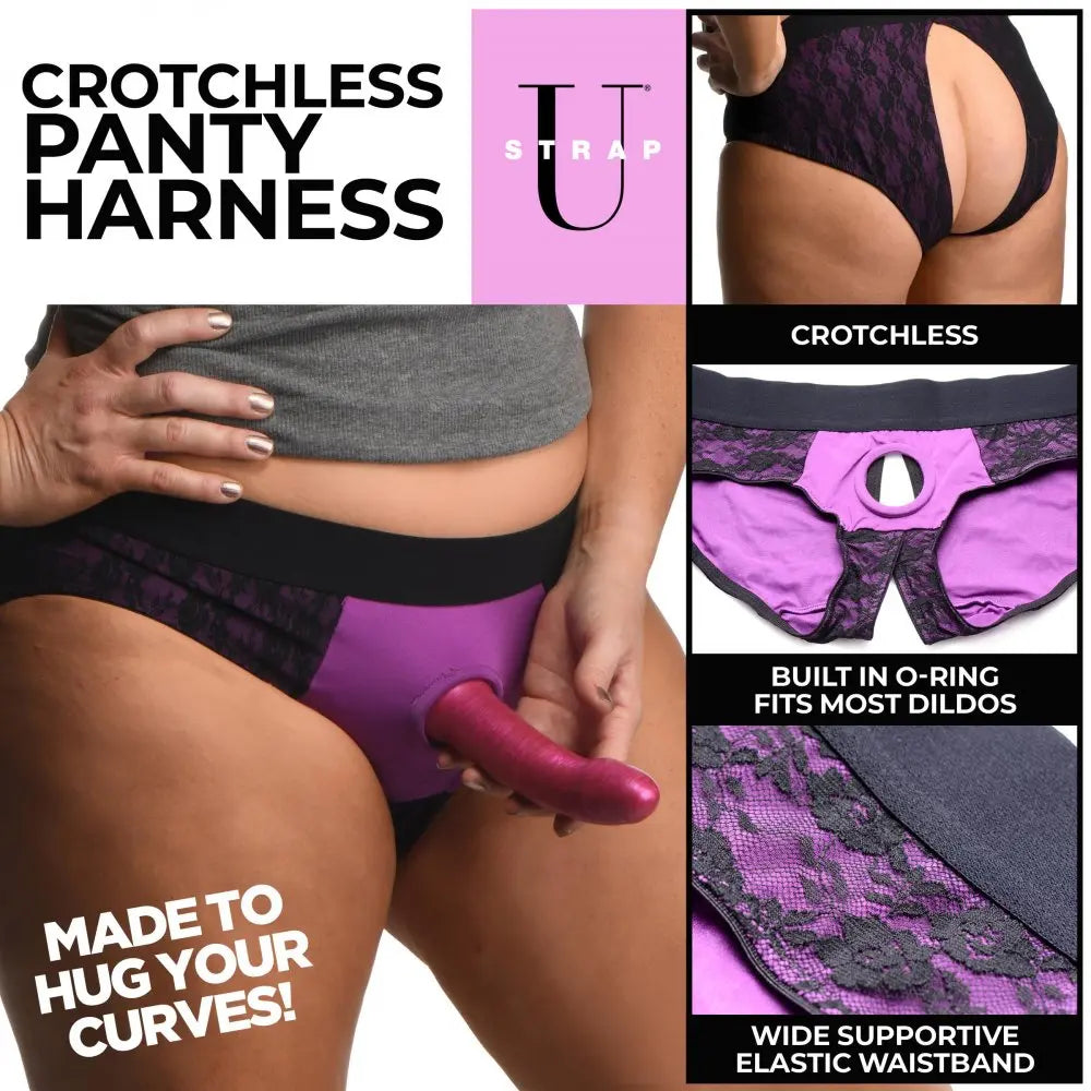 Lace Envy Crotchless Panty Harness - 3XL  Strap-Ons and Harnesses