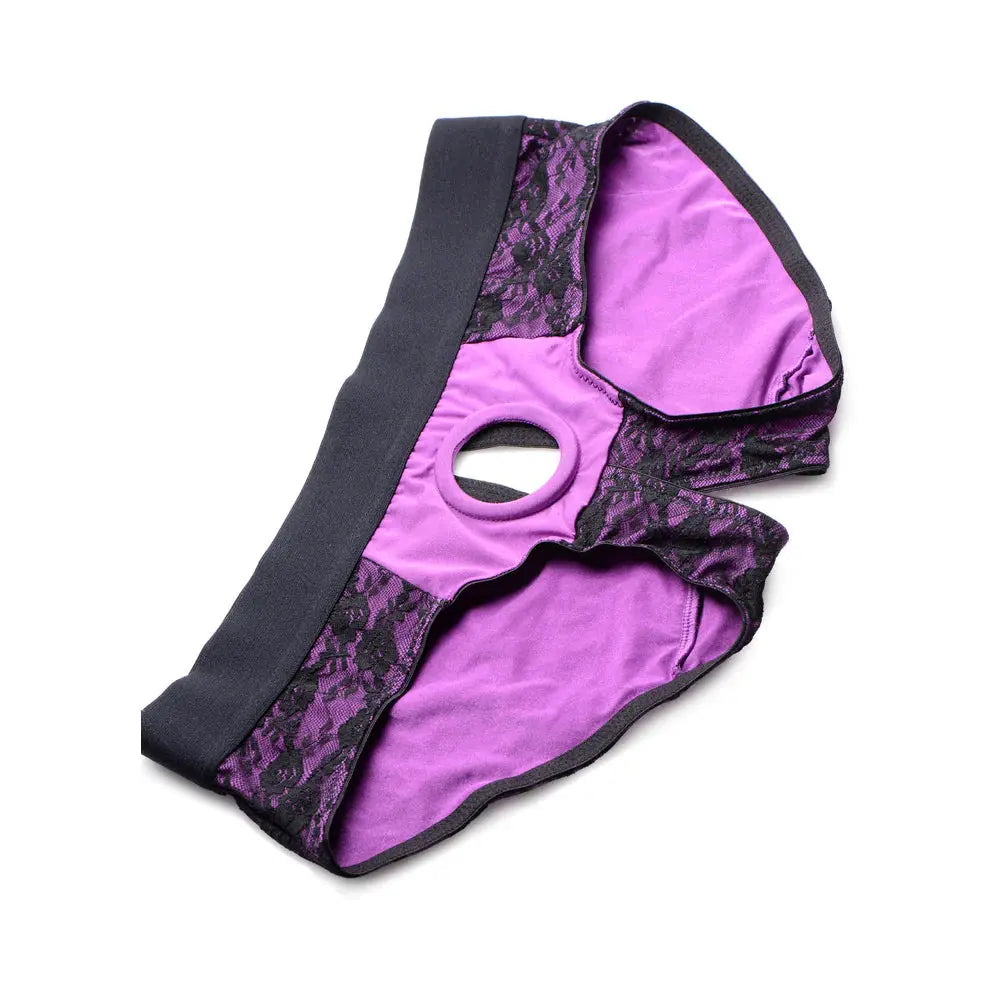 Lace Envy Pegging Set with Lace Crotchless Panty Harness and Dildo - L-XL  Pegging Kit