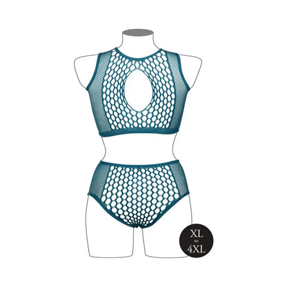 Le Desir Duo Net Key-Hole Plus Size Lingerie Bra Set Ocean Deep Queen Size  Lingerie - Bra and Panty sets
