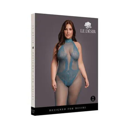 Le Desir Fishnet and Lace Bodystocking Ocean Deep Queen Size  Lingerie - Body Stockings