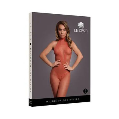 Le Desir Fishnet and Lace Bodystocking Sunset Glow O/S  Lingerie - Body Stockings