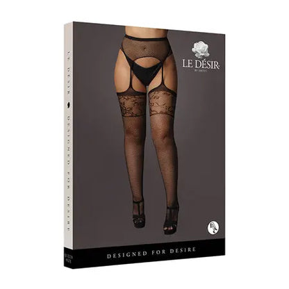 Le Desir Garter Belt Stockings with Lace Top Black Queen Size  Lingerie - Stockings & Leggings