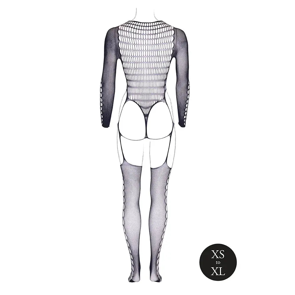 Le Desir Shade Kalyke XXIII Bodystocking with Turtleneck Black O/S  Lingerie - Body Stockings