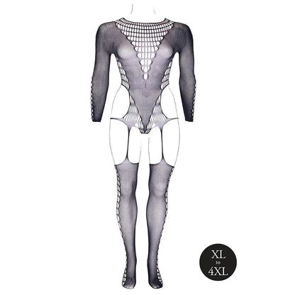 Le Desir Shade Kalyke XXIII Plus Size Lingerie Bodystocking with Turtleneck Black Queen Size  Lingerie - Body Stockings