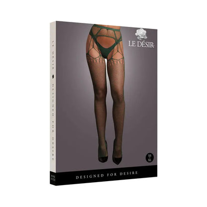 Le Desir Shredded Suspender Pantyhose Midnight Green O/S  Lingerie - Stockings & Leggings