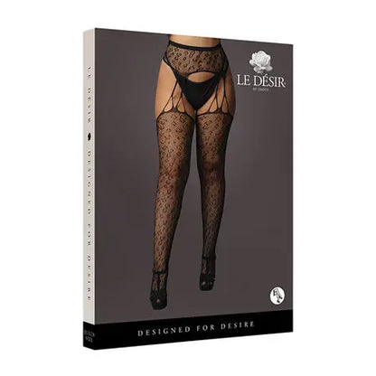 Le Desir Suspender Leopard Pantyhose Black Queen Size  Lingerie - Stockings & Leggings