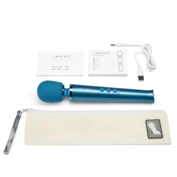 Le Wand Petite Wand Vibrator Rechargeable Massager - Blue  Wand Vibrator