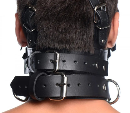 Leather Bondage Head Harness with Removable Gag BDSM Mask  Masks, Gags and Blindfolds